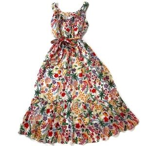 SALONI Silk Crepe De Chine Robyn Midi Dress Lined Gorgeous Details Size 4